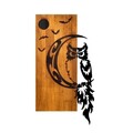 Decoratiune de perete, Owl, Lățime: 36 cm Înălțime: 66 cm Adâncime: 3 cm, Nuc / Negru