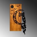 Decoratiune de perete, Owl, Lățime: 36 cm Înălțime: 66 cm Adâncime: 3 cm, Nuc / Negru