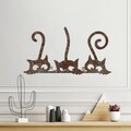 Decoratiune de perete, Rusty Cats 1, Dimensiune: 33 x 60 cm, Maro antichizat