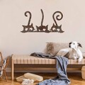 Decoratiune de perete, Rusty Cats 1, Dimensiune: 33 x 60 cm, Maro antichizat