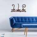 Decoratiune de perete, Rusty Cats 1, Dimensiune: 33 x 60 cm, Maro antichizat