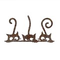 Decoratiune de perete, Rusty Cats 1, Dimensiune: 33 x 60 cm, Maro antichizat
