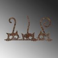 Decoratiune de perete, Rusty Cats 1, Dimensiune: 33 x 60 cm, Maro antichizat