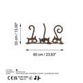 Decoratiune de perete, Rusty Cats 1, Dimensiune: 33 x 60 cm, Maro antichizat