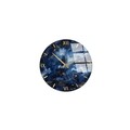 Ceas de perete decorativ din sticlă, Huhu350, Diametru: 40 cm (1 bucată), Multicolor