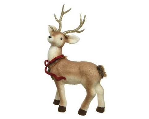 Decoratiune Deer w wool, Decoris, 10x23x39 cm, spuma, multicolor