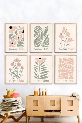 Tablou decorativ (6 Pieces), Artsycllct14, MDF, Multicolor