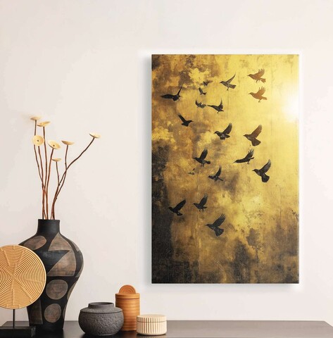 Tablou decorativ, YNS-1017-80 x 120, Lemn, Multicolor