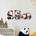 Decoratiune de perete, Rusty Panda, Dimensiune: 26 x 18 cm (1 bucată), Maro antichizat