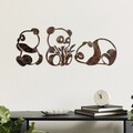 Decoratiune de perete, Rusty Panda, Dimensiune: 26 x 18 cm (1 bucată), Maro antichizat