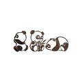 Decoratiune de perete, Rusty Panda, Dimensiune: 26 x 18 cm (1 bucată), Maro antichizat