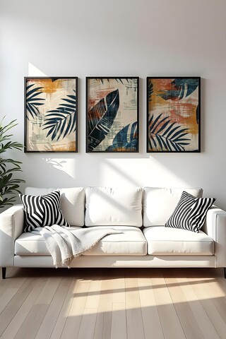 Tablou decorativ (3 Pieces), Huhu468S, Lemn masiv (Grosime: 2,5 cm, Multicolor