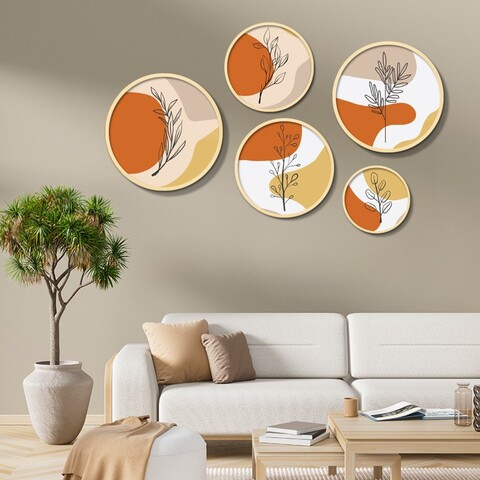 Tablou decorativ (5 Pieces), Iaht-03, Dimensiuni: 43,5 x 43,5 cm (1 bucată), Multicolor