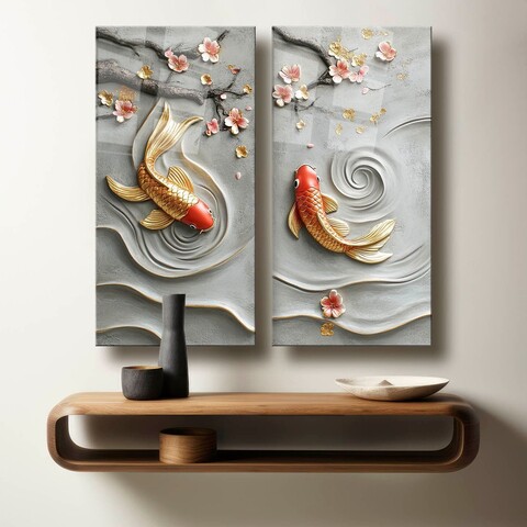 Tablou decorativ (2 Pieces), 2P3570Camtbl-003, Dimensiune: 35 x 70 cm (2 bucăți), Multicolor