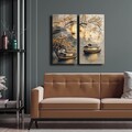 Pictură decorativă din sticlă securizată (2 bucăți), 2P3570Camtbl-006, Dimensiune: 35 x 70 cm (2 bucăți), Multicolor