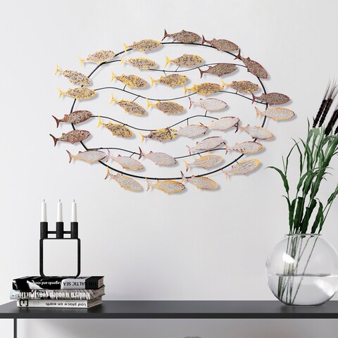Decoratiune de perete, Alabalık 2, Dimensiuni: 94 x 58 x 4 cm, Multicolor