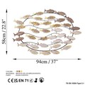 Decoratiune de perete, Alabalık 2, Dimensiuni: 94 x 58 x 4 cm, Multicolor