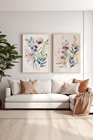 Tablou decorativ (2 Pieces), Ersy2Lımodel37-Lemn, MDF (Grosime: 2,7 mm, Multicolor