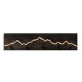 Cuier de perete din lemn, Mountain 1, Lățime: 60 cm Înălțime: 14 cm Adâncime: 5 cm, Negru