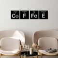 Decoratiune de perete, Coffee 13, Dimensiune: 18 x 18 cm (4 bucăți), Negru