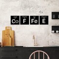 Decoratiune de perete, Coffee 13, Dimensiune: 18 x 18 cm (4 bucăți), Negru