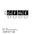 Decoratiune de perete, Coffee 13, Dimensiune: 18 x 18 cm (4 bucăți), Negru