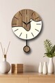 Ceas de perete decorativ, Vlnt109kr, Diametru: 39 cm, Maro/Crem