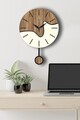 Ceas de perete decorativ, Vlnt109kr, Diametru: 39 cm, Maro/Crem