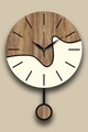 Ceas de perete decorativ, Vlnt109kr, Diametru: 39 cm, Maro/Crem