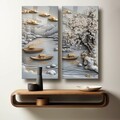Tablou decorativ (2 Pieces), 2P3570Camtbl-002, Dimensiune: 35 x 70 cm (2 bucăți), Multicolor
