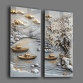 Tablou decorativ (2 Pieces), 2P3570Camtbl-002, Dimensiune: 35 x 70 cm (2 bucăți), Multicolor