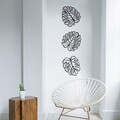 Decoratiune de perete, Tropical, Leef Nr. 1: 36,5 x 33,5 cm (1 bucată) , Negru