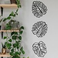 Decoratiune de perete, Tropical, Leef Nr. 1: 36,5 x 33,5 cm (1 bucată) , Negru