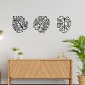 Decoratiune de perete, Tropical, Leef Nr. 1: 36,5 x 33,5 cm (1 bucată) , Negru