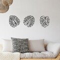 Decoratiune de perete, Tropical, Leef Nr. 1: 36,5 x 33,5 cm (1 bucată) , Negru