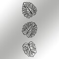 Decoratiune de perete, Tropical, Leef Nr. 1: 36,5 x 33,5 cm (1 bucată) , Negru