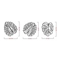 Decoratiune de perete, Tropical, Leef Nr. 1: 36,5 x 33,5 cm (1 bucată) , Negru