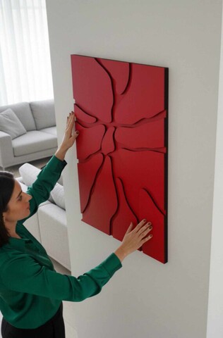 Tablou decorativ, Magma, Dimensiuni: 45 x 68 cm, Rosu