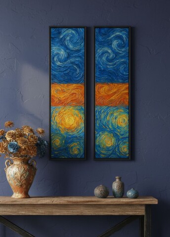 Tablou decorativ (2 Pieces), Huhu747, Aluminiu, Multicolor