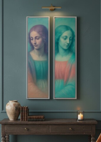 Tablou decorativ (2 Pieces), Huhu749, Aluminiu, Multicolor
