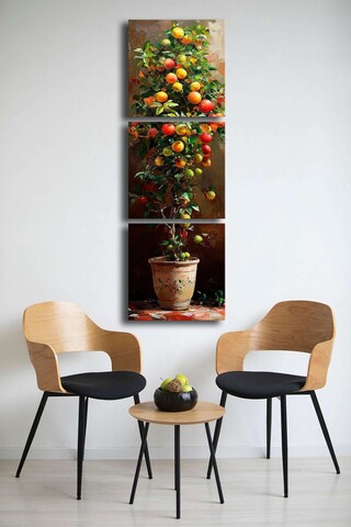 Tablou decorativ (3 Pieces), 3P4545BSRC-006, Cadru: 100% PIN (Grosime: 2,8 mm, Multicolor