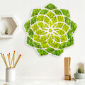 Decoratiune de perete, Daisy, Dimensiuni: 44 x 1,6 x 44 cm, Verde/Alb