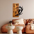 Decoratiune de perete, Deer and Mountain, Lățime: 43 cm Înălțime: 58 cm Adâncime: 3 cm, Nuc / Negru