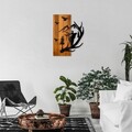 Decoratiune de perete, Deer and Mountain, Lățime: 43 cm Înălțime: 58 cm Adâncime: 3 cm, Nuc / Negru
