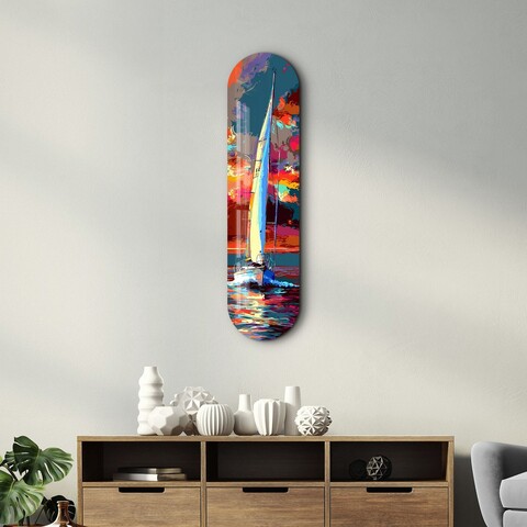 Tablou decorativ, Sailing Boat Painting 1, Dimensiune: 20 x 80 cm, Multicolor