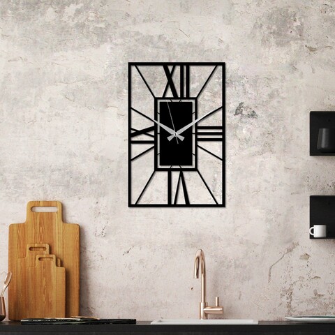 Ceas de perete, Striped, Dimensiuni: 49 x 33 cm, Negru