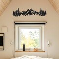 Decoratiune de perete, Mountains Metal Wall Art, Dimensiuni: 17 x 69 cm, Negru