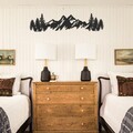 Decoratiune de perete, Mountains Metal Wall Art, Dimensiuni: 17 x 69 cm, Negru