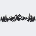 Decoratiune de perete, Mountains Metal Wall Art, Dimensiuni: 17 x 69 cm, Negru
