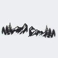Decoratiune de perete, Mountains Metal Wall Art, Dimensiuni: 17 x 69 cm, Negru
